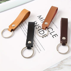 Leather Car Keychain Motorcycle Retro Key Fob Chain Pendant Women