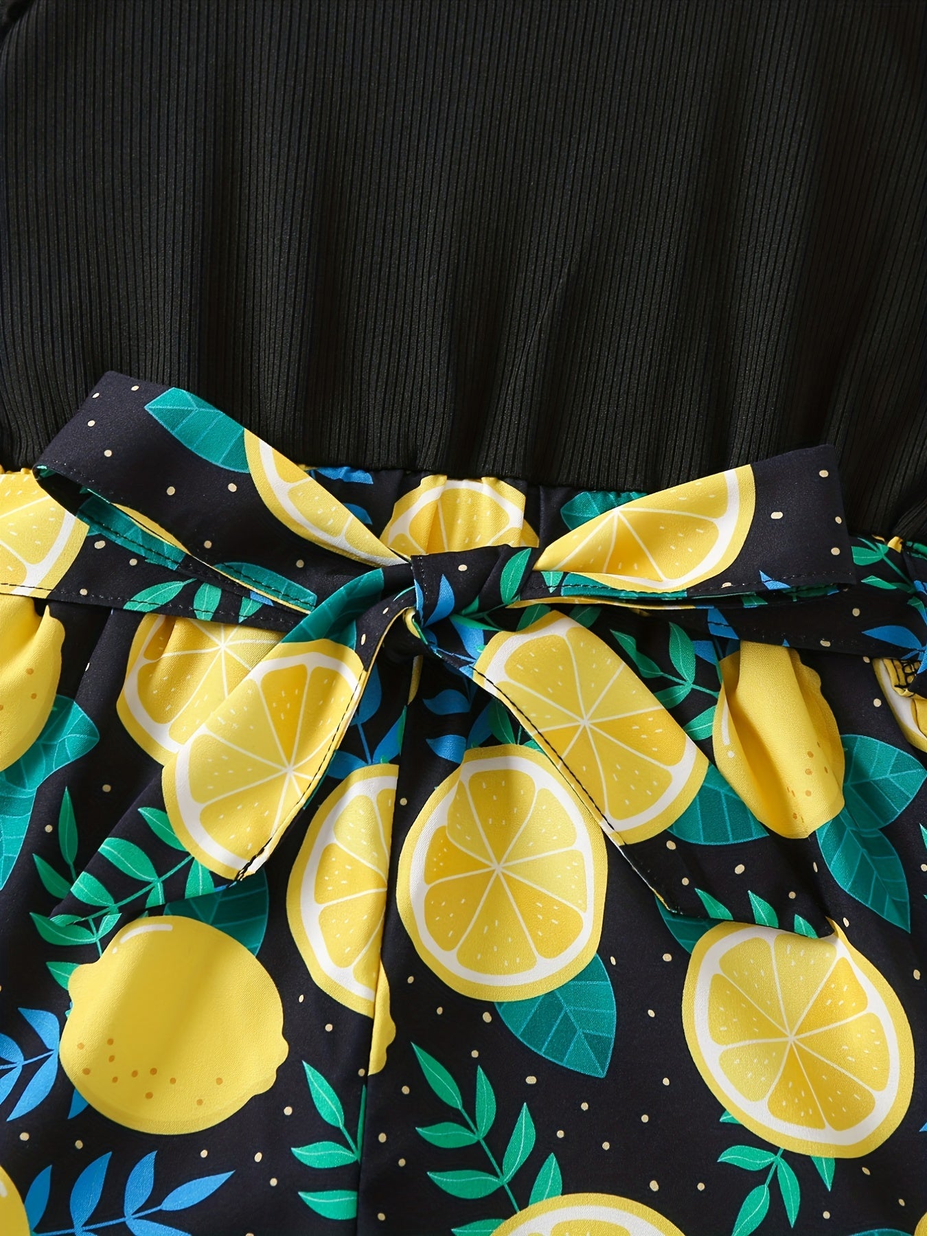 Girls Lemon Graphic Romper Jumpsuit Shorts Beach Holiday Outfit