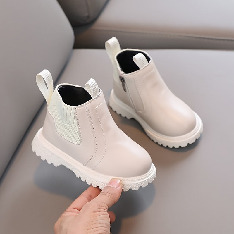 Girls' Lightweight Non-Slip Boots with Zipper for All Seasons
