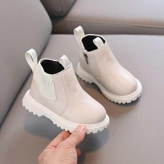 Girls' Lightweight Non-Slip Boots with Zipper for All Seasons