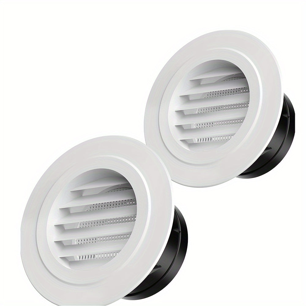 2pcs Soffit Vents Louver Grill Cover Round Vent Cover with Fly Screen