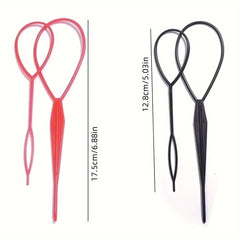 2pcs Topsy Tail Tools Ponytail Maker French Braid Loop Hair Styling Kit