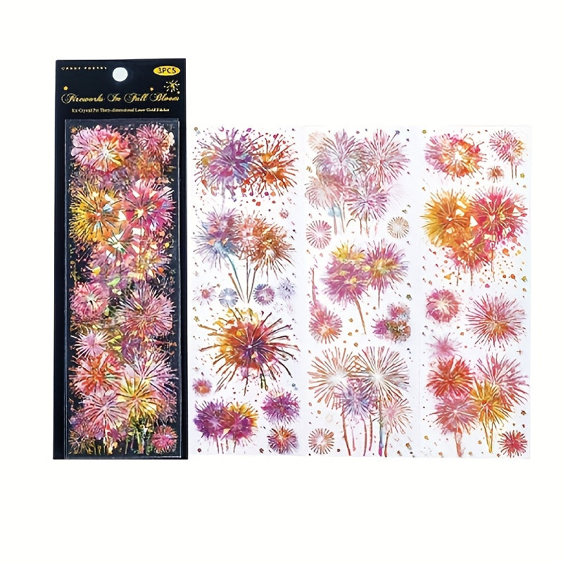 Vibrant Fireworks Instant Series Stickers for Crafts and Art