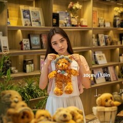 Brown Teddy Bear Plush Toy 11.8 Inches Huge Head Safety Birthday Gift