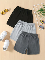 3pcs Monster Truck Print Boys Shorts Quick-drying for Summer