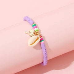 Ceramic Shell Coconut Pendant Anklet