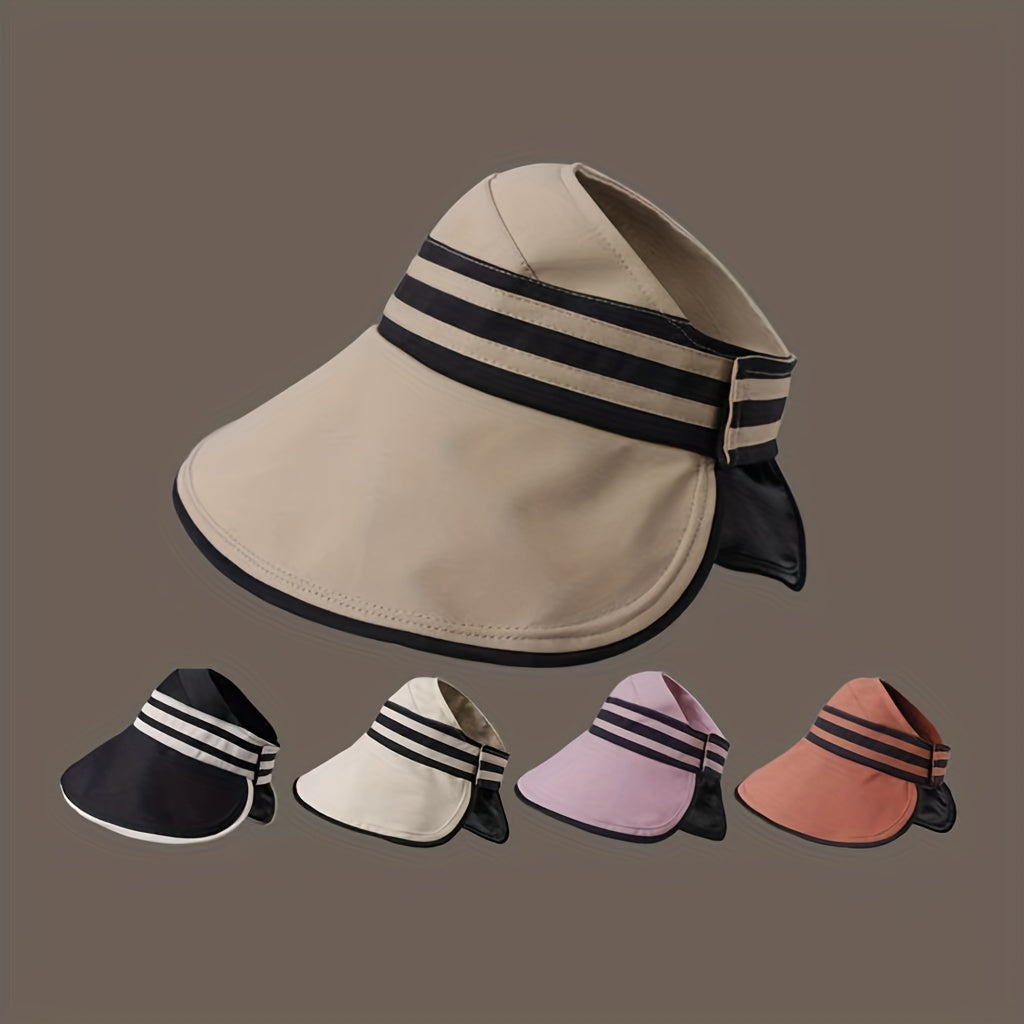 Adjustable Wide Brim Visor Hats Summer Sunscreen Cap