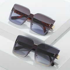 Oversized Semi Rimless Sunglasses For Women Men Gradient Glasses UV400