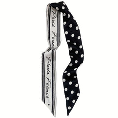 Polka Dot Print Ribbon Thin Scarf Hair Band Silk Hair Tie Hair Accessories