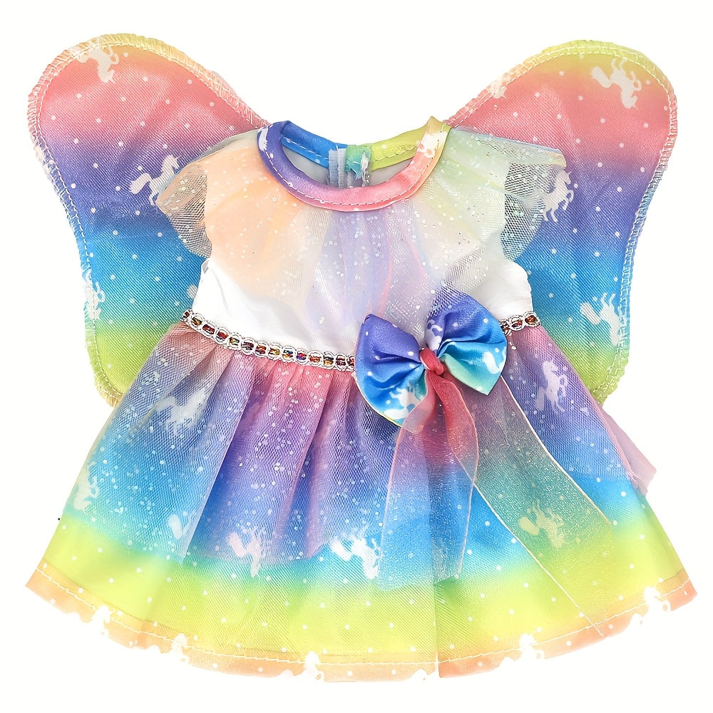 Rainbow Flamingo Dress for 12-Inch Baby Dolls - Perfect Party Game Outfit
