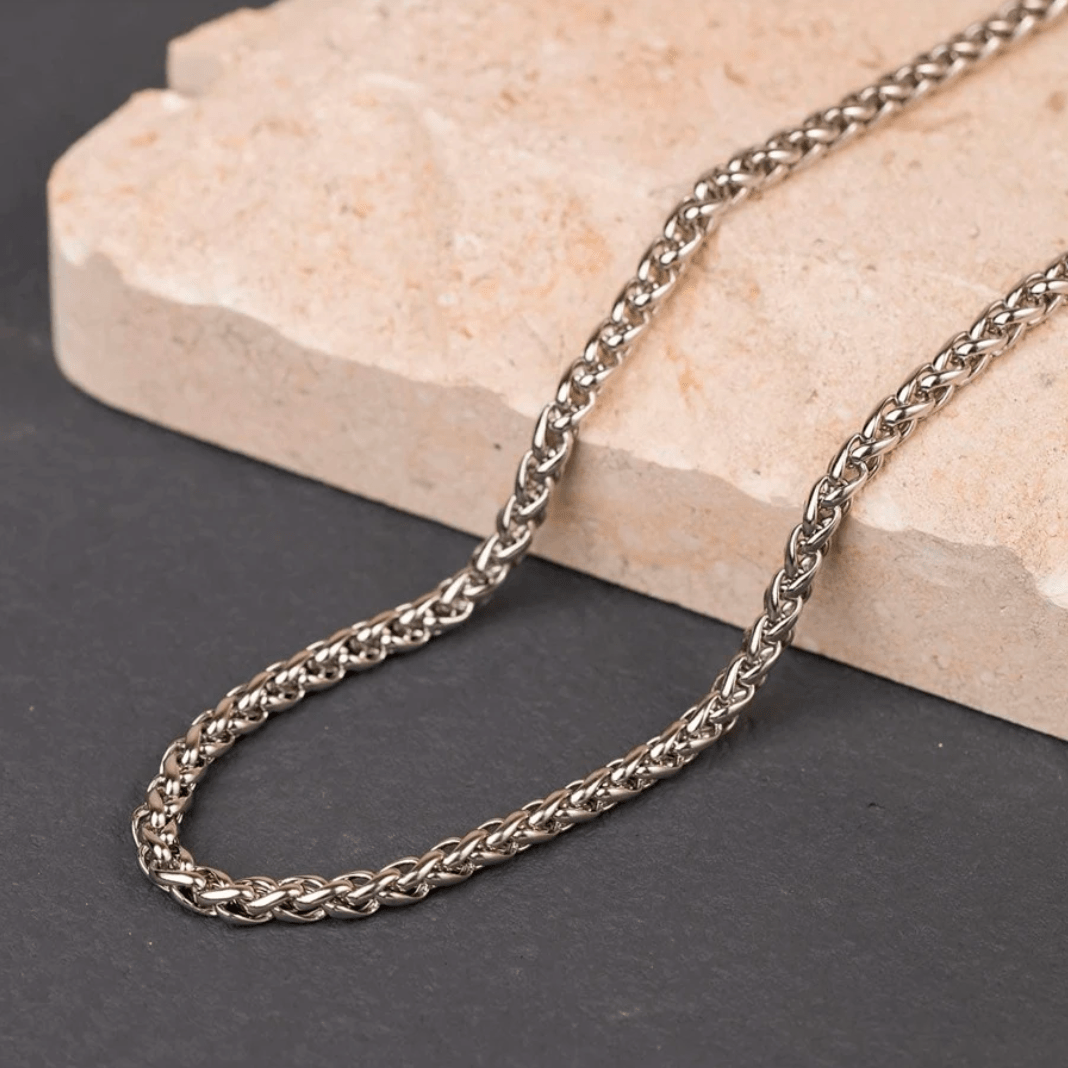 Men's Long Sleeve T Shirt Chain Silver Hip Hop Rock Necklace