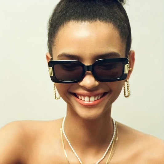 Jelly Frame Hollow Metal Temple Gradient Glasses UV400
