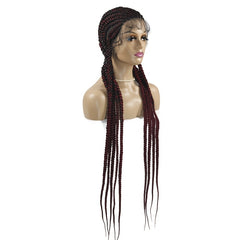 Ombre Box Braided Cornrow Braids Full Lace Frontal Wig