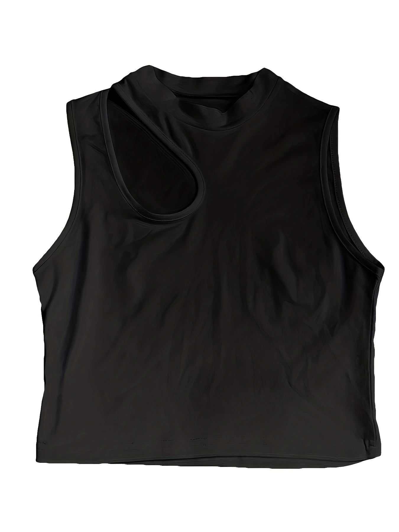 Asymmetrical Neck Tank Top Sexy Sleeveless Women's Clothing