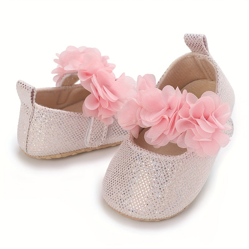 Baby Girl's Flat Shoes With Flowers Ornaments