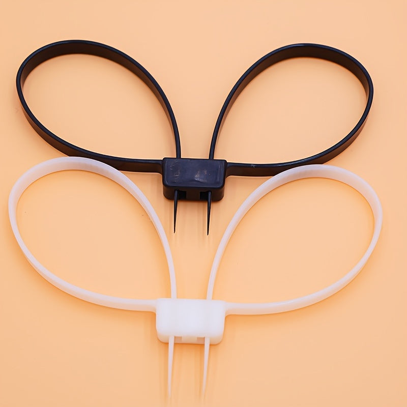 2pcs Double Hole Double Buckle Plastic Nylon Ties Pack