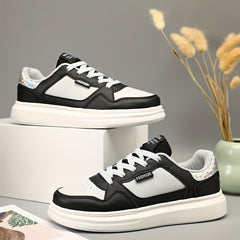 Women's Colorblock Skate Shoes Low Top Lace Up Sneakers