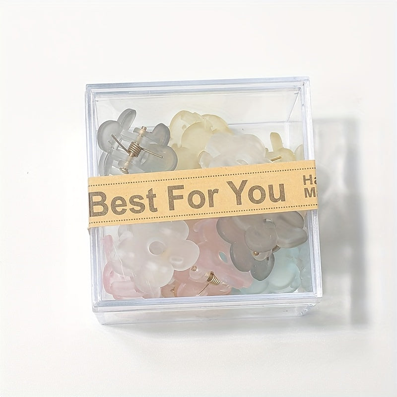 12pcs Wind Frosted Flower Small Hair Clip Female Side Clip Bangs Hair Hair Clip