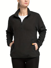 Women's Lightweight Polar Fleece Pullover Jacket Zip Top