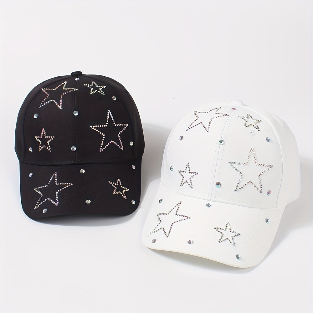 Rhinestone Pentagram Baseball Cap Adjustable Dad Hat
