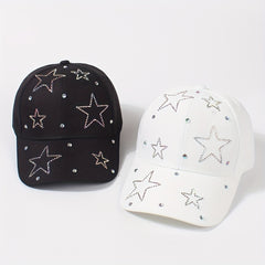 Rhinestone Pentagram Baseball Cap Adjustable Dad Hat
