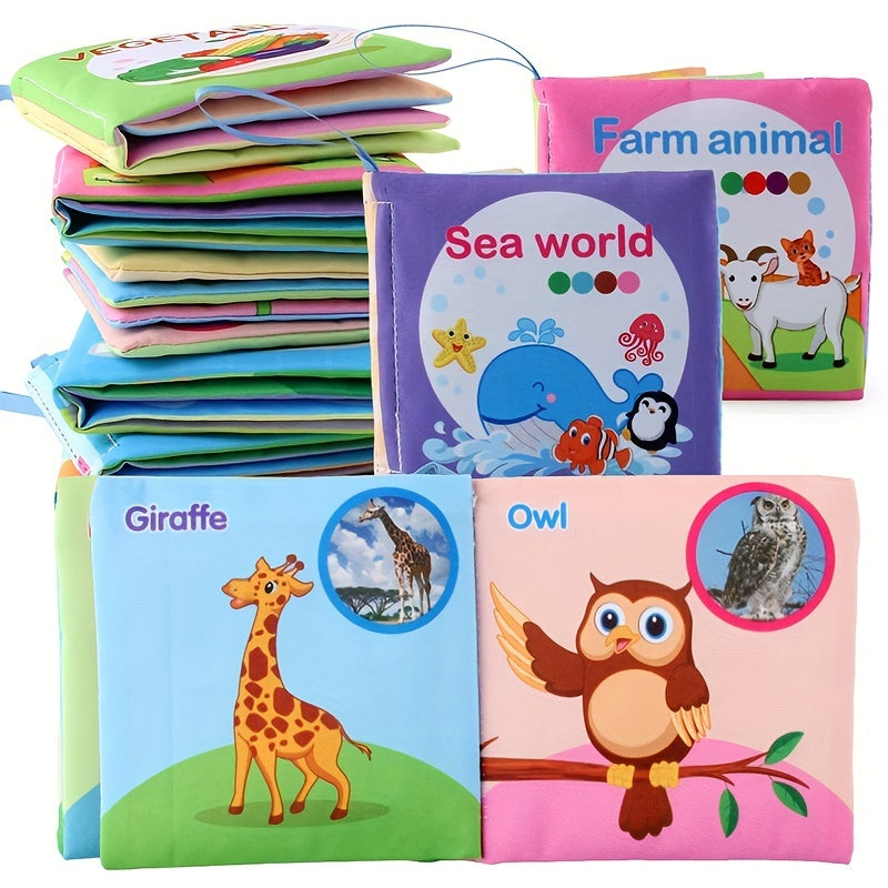 Early Education Baby Cloth Book Animal Traffic Fruit Ocean Tear Resistant Paper