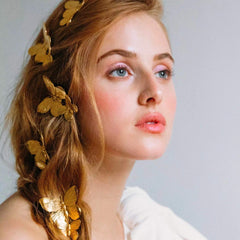 Golden Butterfly Shaped Hair Pin Alloy Hairpin Hair Clip For Side Hair Bang