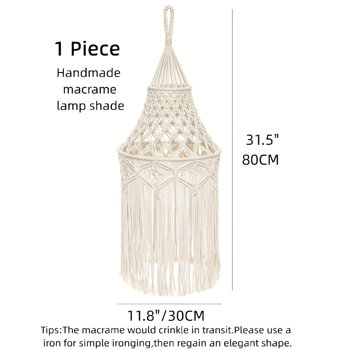 Modern Macrame Lamp Shade with Tassels for Home Decor