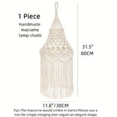 Modern Macrame Lamp Shade with Tassels for Home Decor