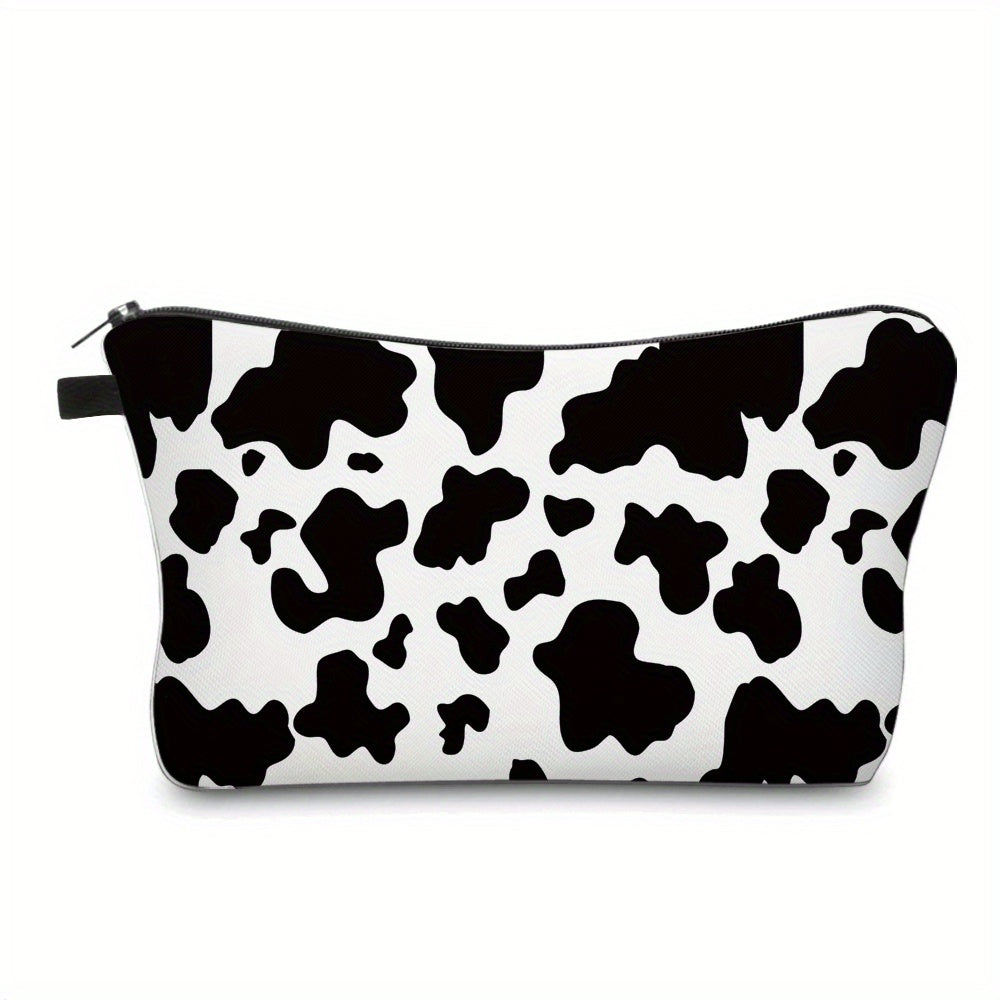 Cow Pattern Cosmetic Bag for Women Makeup Toiletry Organizer Gift