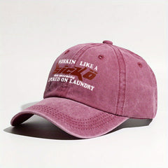 Vintage Baseball Cap Letter Printed Distressed Cotton Dad Hats Solid Sun Hat