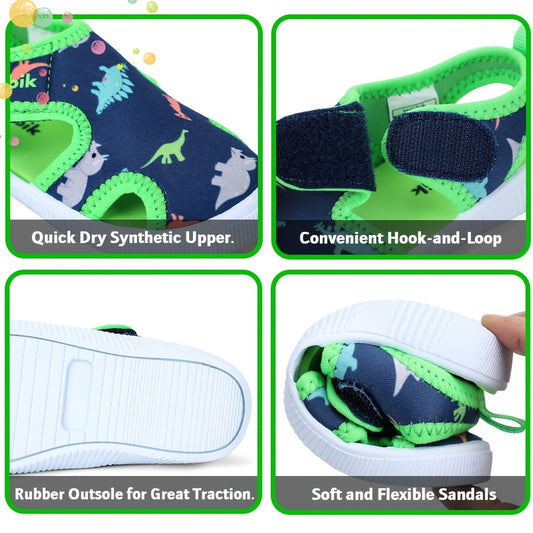 Boys Shark Print Sandals Non-Slip Quick Dry Wading Shoes