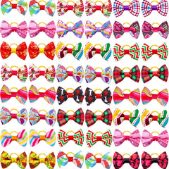 30pcs Mixed Elastic Bow Dog Hair Accessories