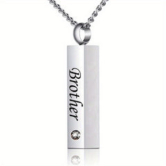 Pet Memorial Necklace Stainless Steel Crystal Pendant Cremation Urn