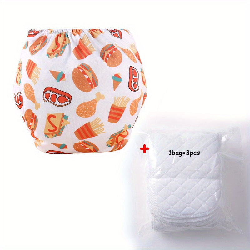 Reusable Animal Cartoon Plant Print Infant Cloth Diapers