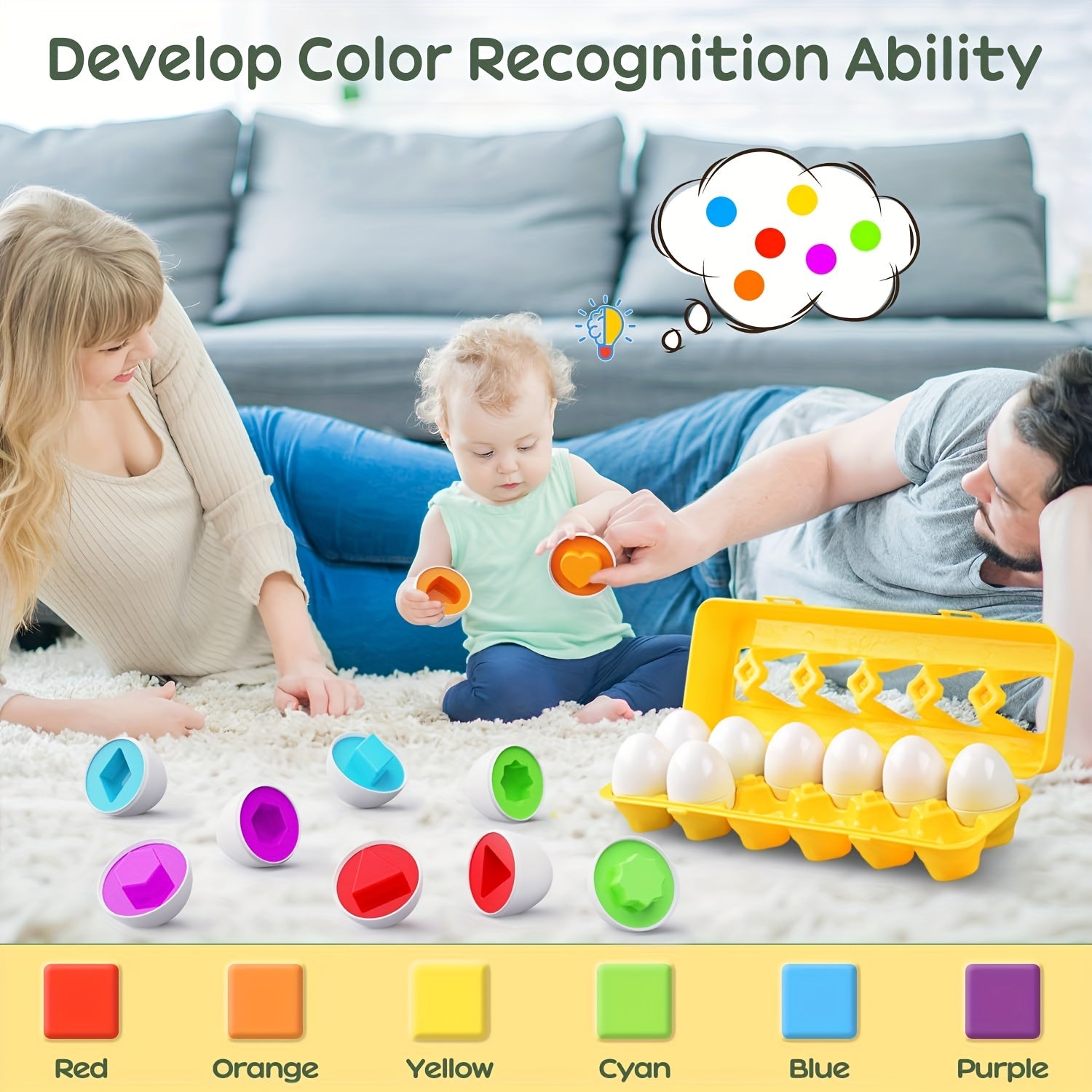 Educational Easter Egg Sorting Puzzle for Kids