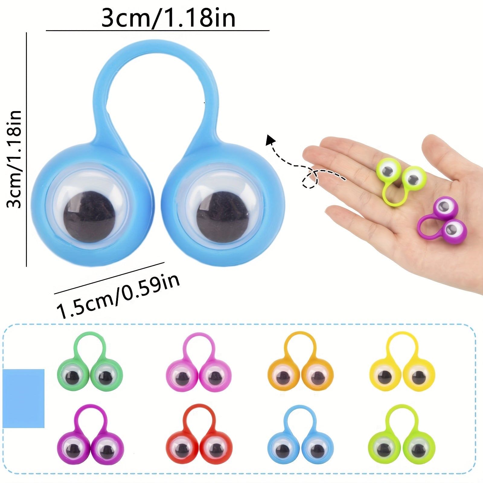 24pcs Big Eye Rings Eyeball Finger Puppets Interactive Party Favor