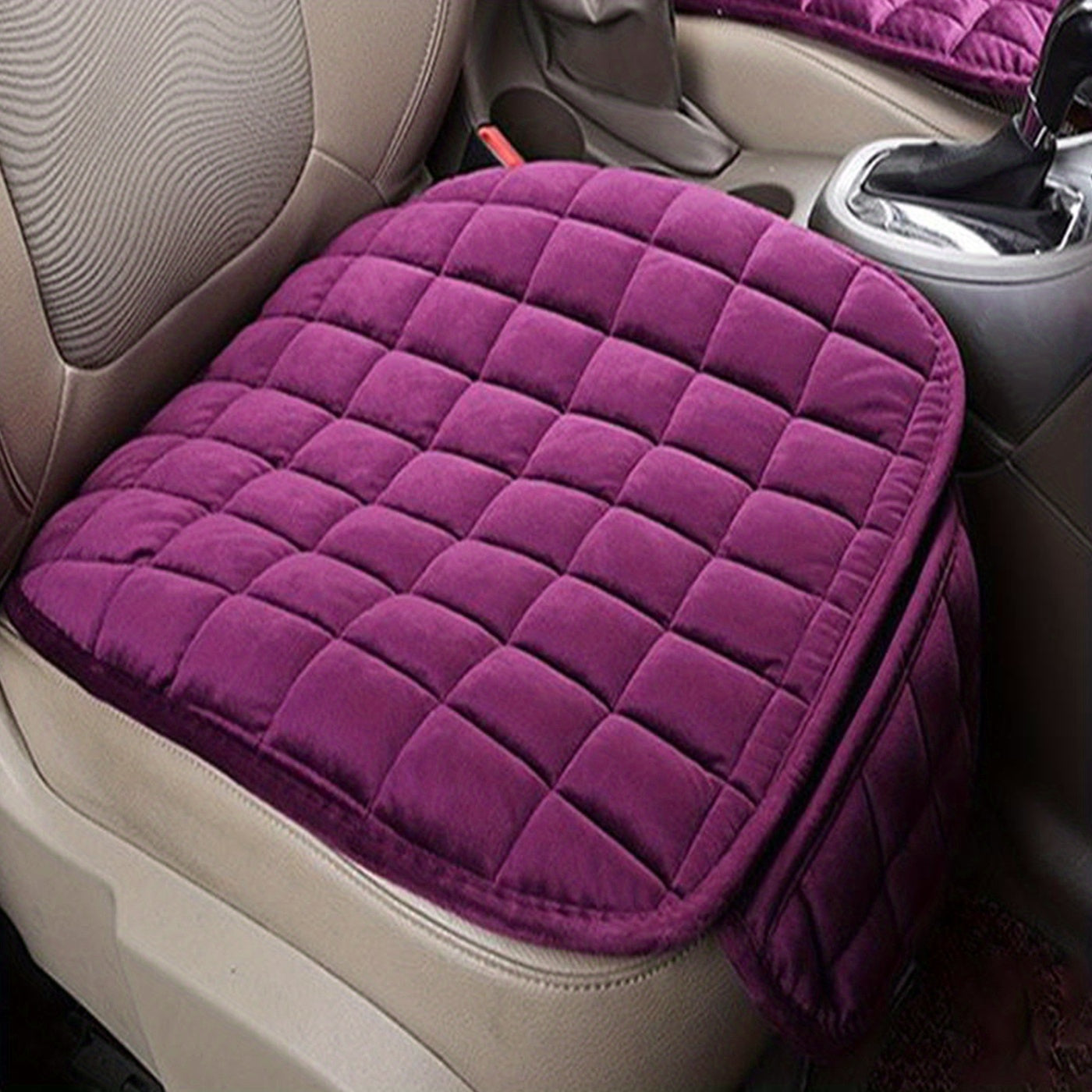 Car Seat Cushion With Non Slip Bottom & Storage Pouch
