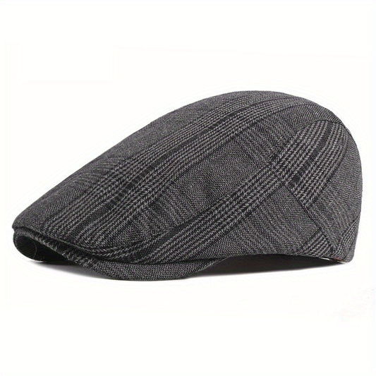 Men's Checkered Beret Duck Tongue Cap