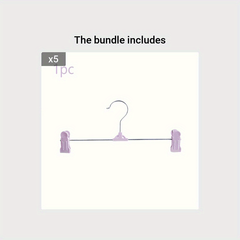 Space Saving Skirt & Pants Hangers With Clips Plastic Hangers
