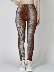 Leopard Dot Elastic Leggings High Waist Slim Leggings