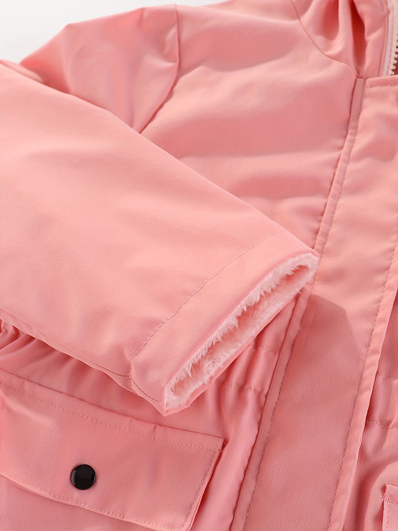 Toddler Girls Fleece Hooded Jacket Coat For Fall Winter