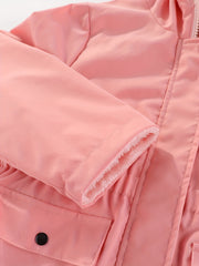 Toddler Girls Fleece Hooded Jacket Coat For Fall Winter