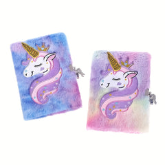 Unicorn Diary Set with Lock and Key Tie Dye Blended Journal