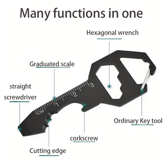 1pc Stainless Steel Cassette Outdoor Tools RV Car Keychain Screwdriver Pendant