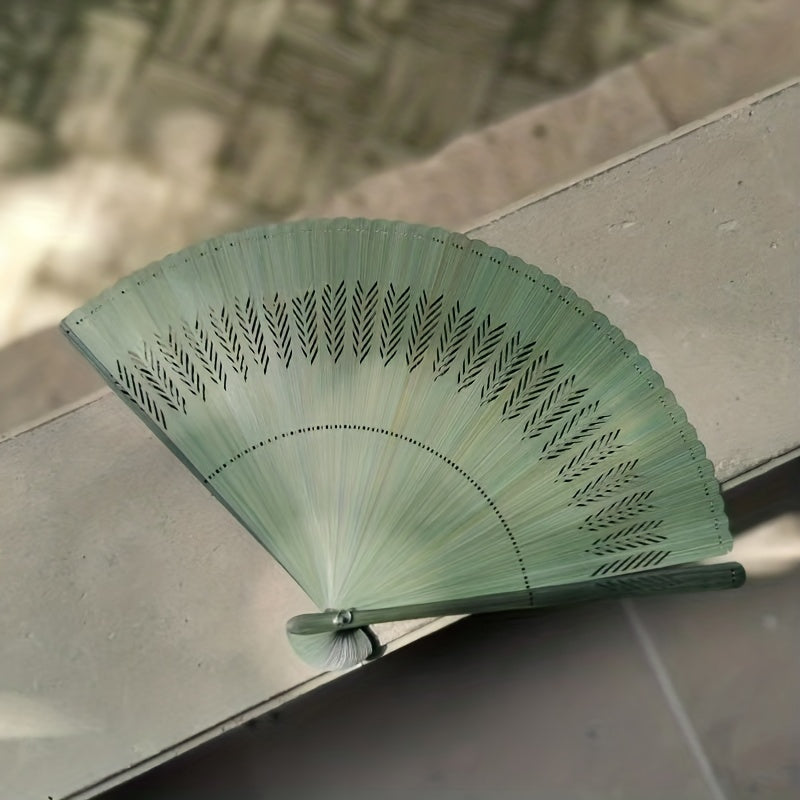 Bamboo Folding Fan With Pure For Men Women