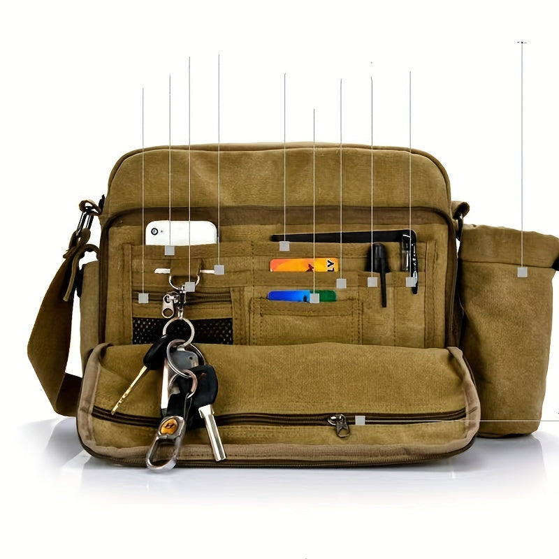 Retro Canvas Satchel Bag - Stylish & Waterproof