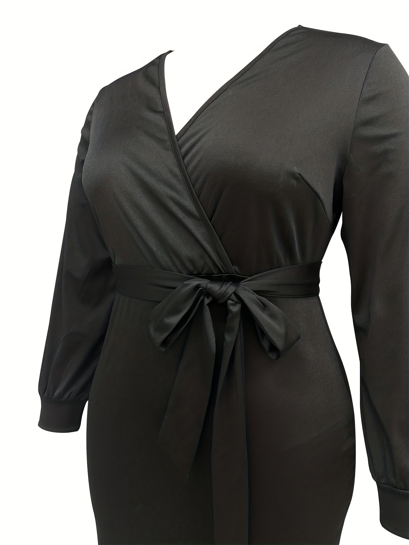  Dress Women's Plus Surplice Neck Slim Fit Dress