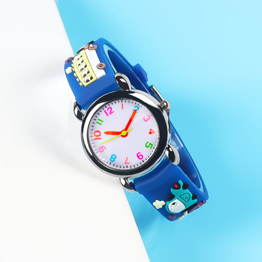 Boys' Cartoon Car Quartz Watch Compact Stylish Small Boys' Wristwatch