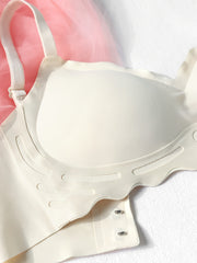Solid Wireless Bra Comfy & Breathable Scallop Trim Bra Women's Lingerie